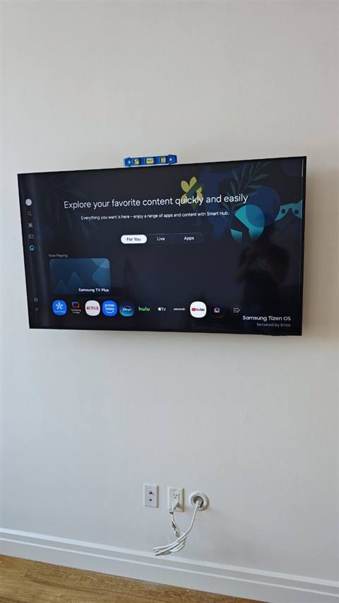 TV mounted on wall