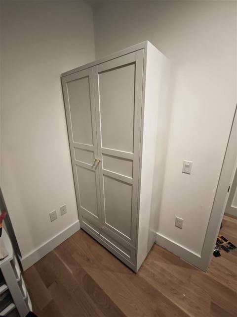 Two-door white wardrobe