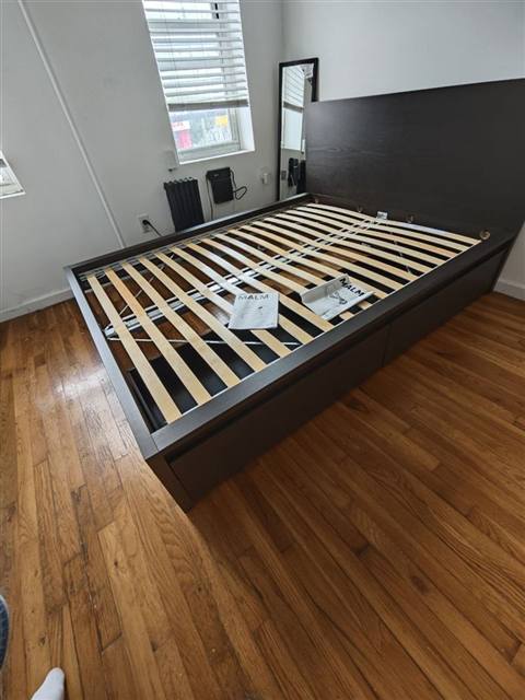 Platform storage bed frame
